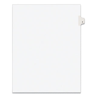 Preprinted Legal Exhibit Side Tab Index Dividers, Avery Style, 10-Tab, 4, 11 x 8.5, White, 25/Pack