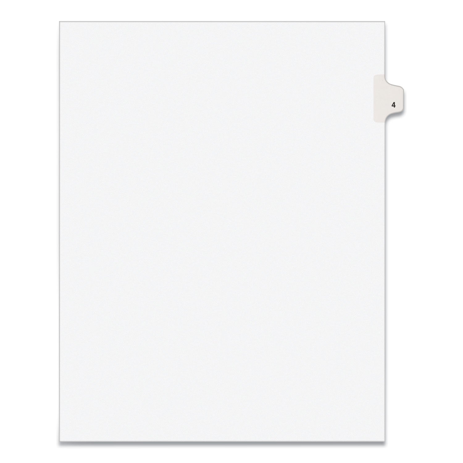 Preprinted Legal Exhibit Side Tab Index Dividers, Avery Style, 10-Tab, 4, 11 x 8.5, White, 25/Pack - 