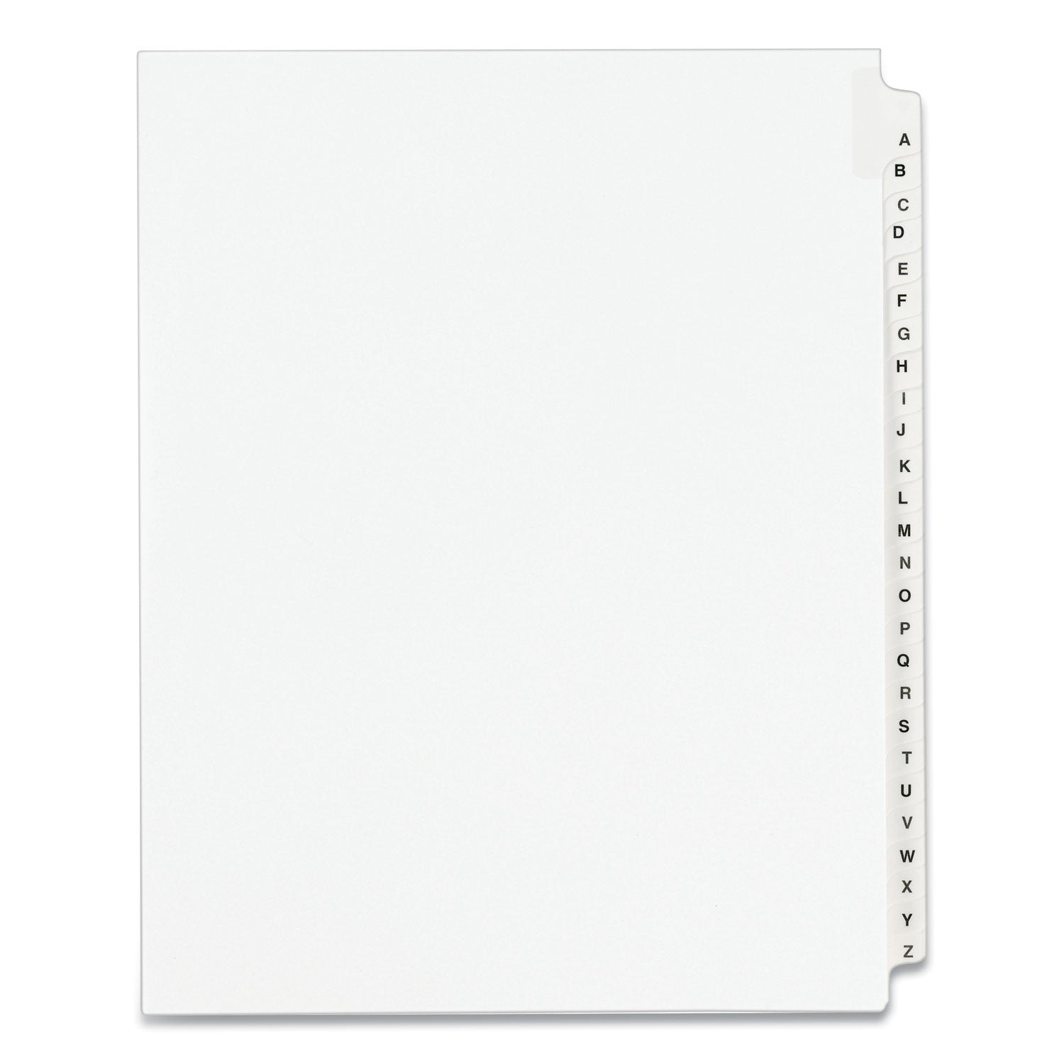 Preprinted Legal Exhibit Side Tab Index Dividers, Avery Style, 26-Tab, A to Z, 11 x 8.5, White, 1 Set, (1400) - 
