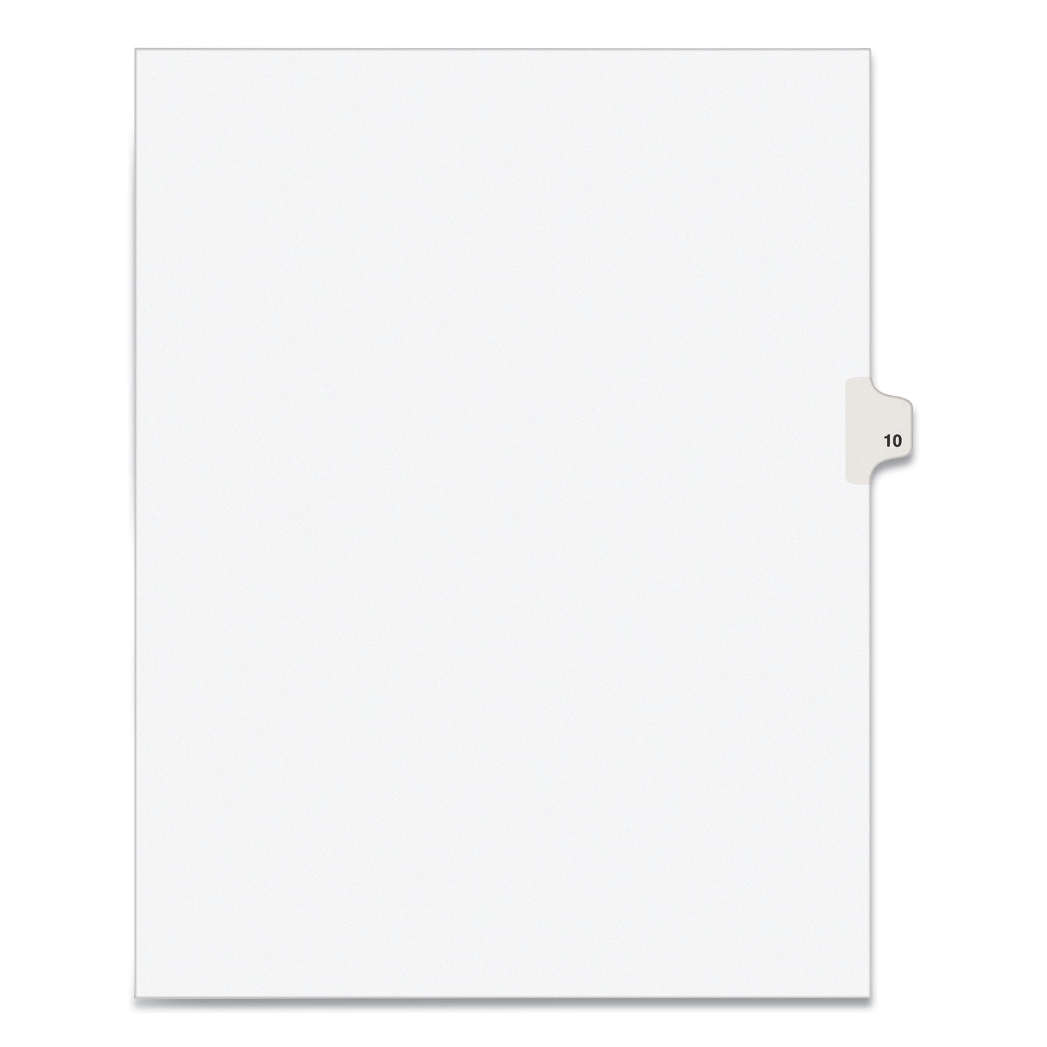 Preprinted Legal Exhibit Side Tab Index Dividers, Avery Style, 10-Tab, 10, 11 x 8.5, White, 25/Pack - 