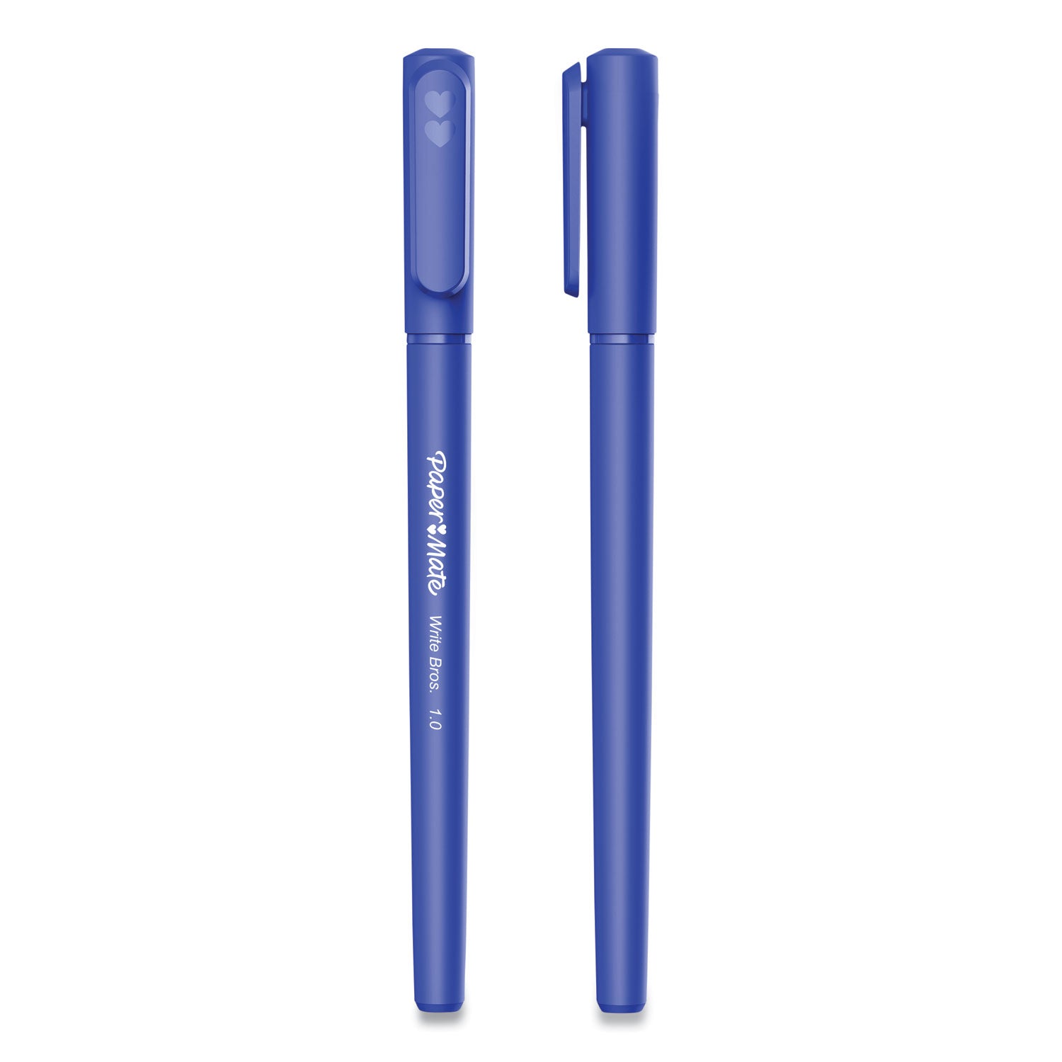 Write Bros. Ballpoint Pen, Stick, Medium 1 mm, Blue Ink, Blue Barrel, Dozen