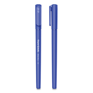 Write Bros. Ballpoint Pen, Stick, Medium 1 mm, Blue Ink, Blue Barrel, Dozen