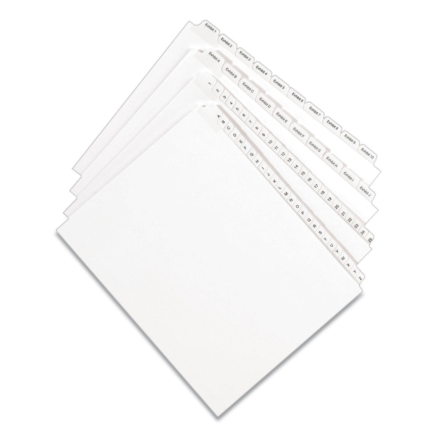 Preprinted Legal Exhibit Side Tab Index Dividers, Allstate Style, 26-Tab, D, 11 x 8.5, White, 25/Pack - 