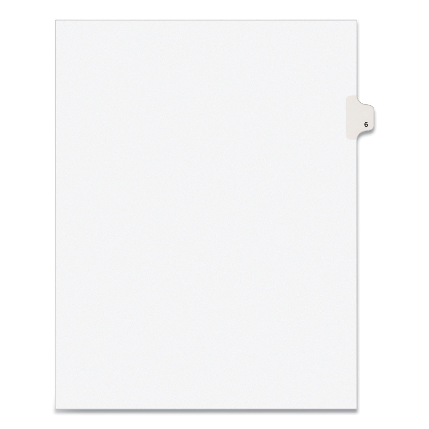 Preprinted Legal Exhibit Side Tab Index Dividers, Avery Style, 10-Tab, 6, 11 x 8.5, White, 25/Pack - 