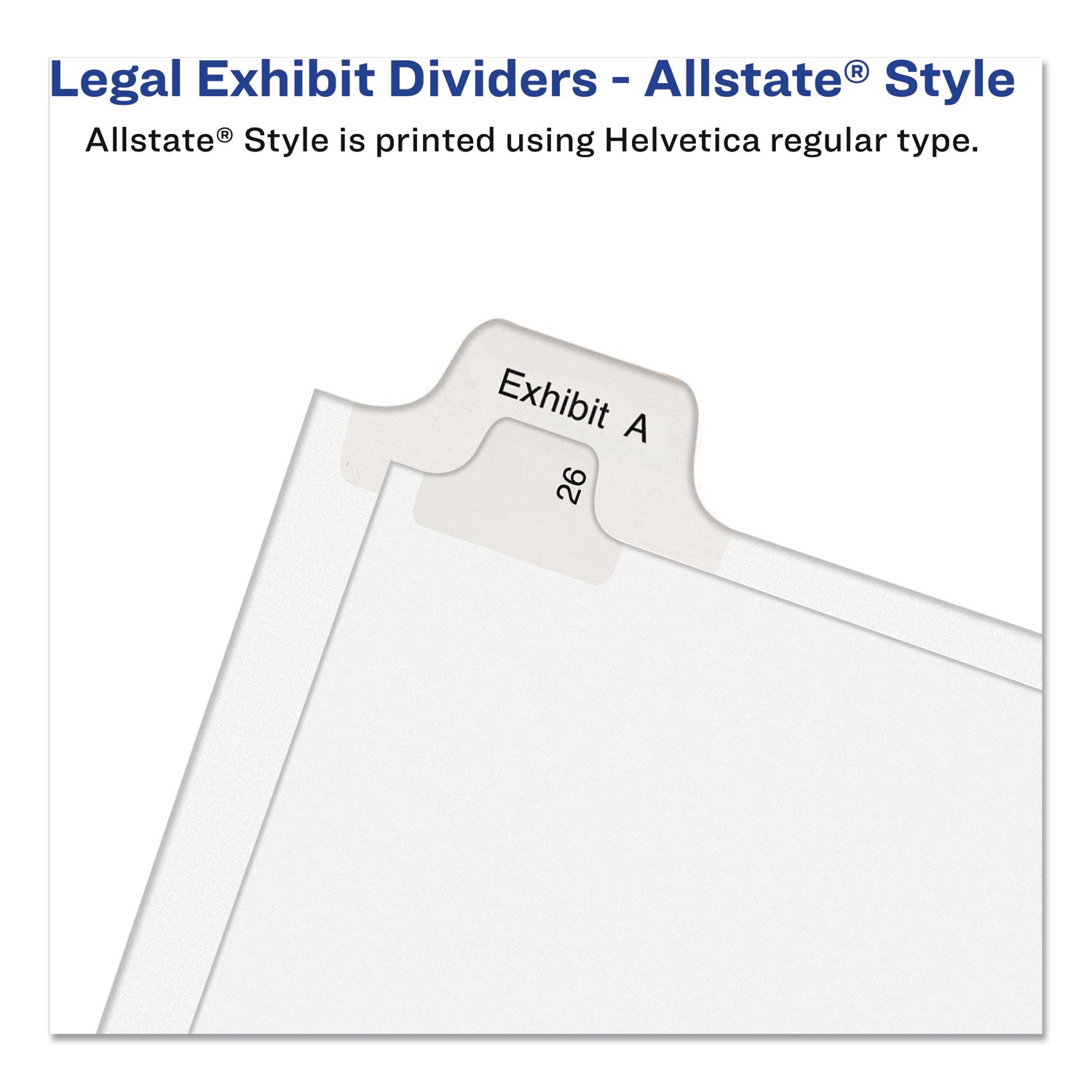 Preprinted Legal Exhibit Side Tab Index Dividers, Allstate Style, 10-Tab, I to X, 11 x 8.5, White, 1 Set - 