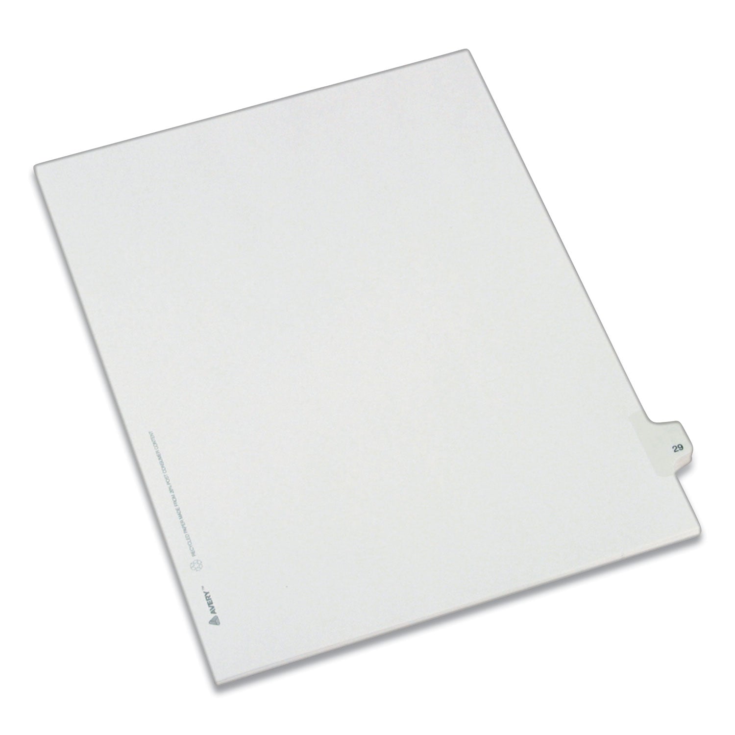 Preprinted Legal Exhibit Side Tab Index Dividers, Allstate Style, 10-Tab, 29, 11 x 8.5, White, 25/Pack - 