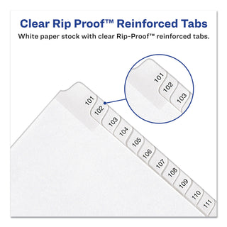 Preprinted Legal Exhibit Side Tab Index Dividers, Allstate Style, 10-Tab, I to X, 11 x 8.5, White, 1 Set