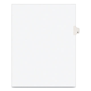 Preprinted Legal Exhibit Side Tab Index Dividers, Avery Style, 10-Tab, 8, 11 x 8.5, White, 25/Pack
