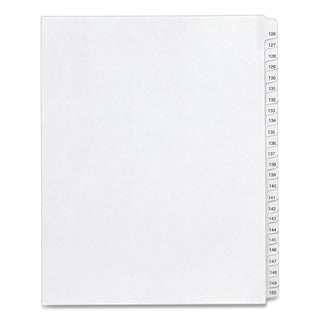 Preprinted Legal Exhibit Side Tab Index Dividers, Allstate Style, 25-Tab, 126 to 150, 11 x 8.5, White, 1 Set, (1706)