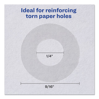 Dispenser Pack Hole Reinforcements, 0.25" Dia, Clear, 200/Pack, (5721)