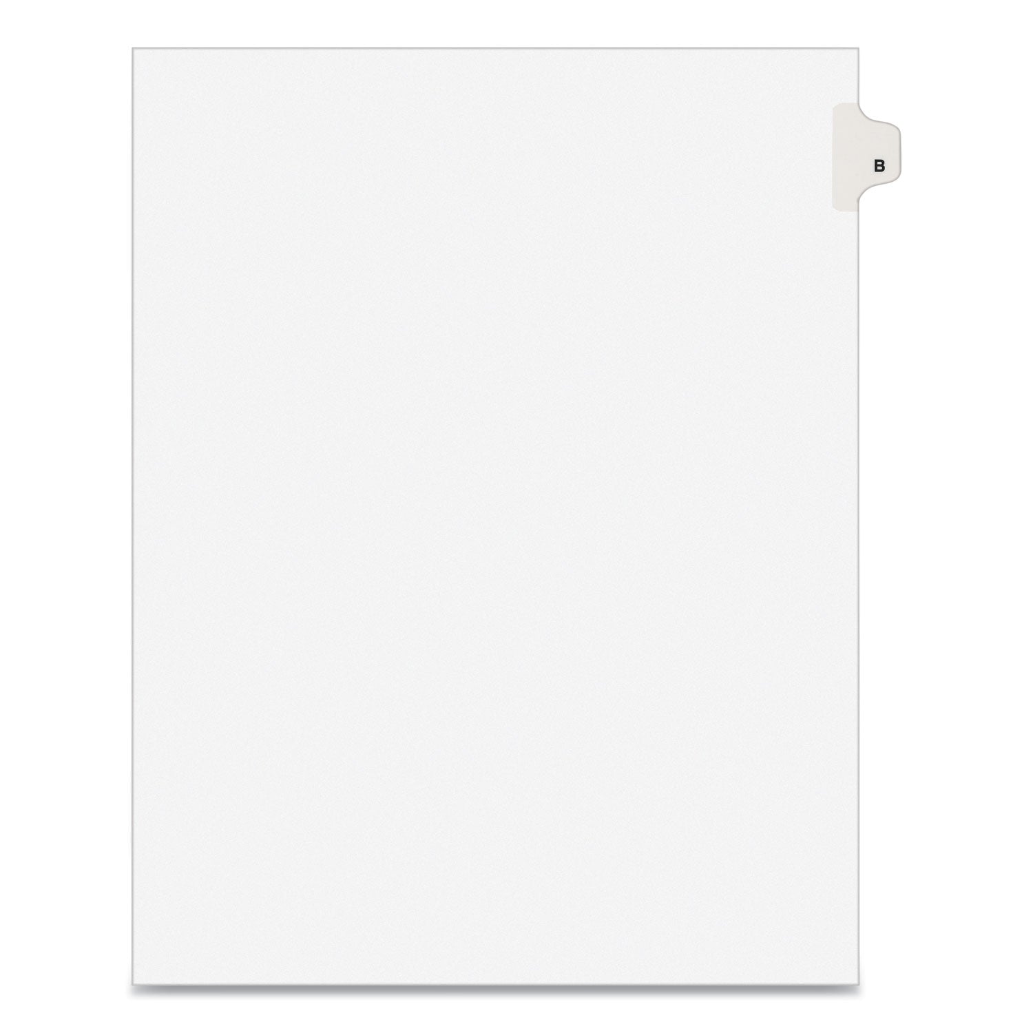 Preprinted Legal Exhibit Side Tab Index Dividers, Avery Style, 26-Tab, B, 11 x 8.5, White, 25/Pack, (1402) - 