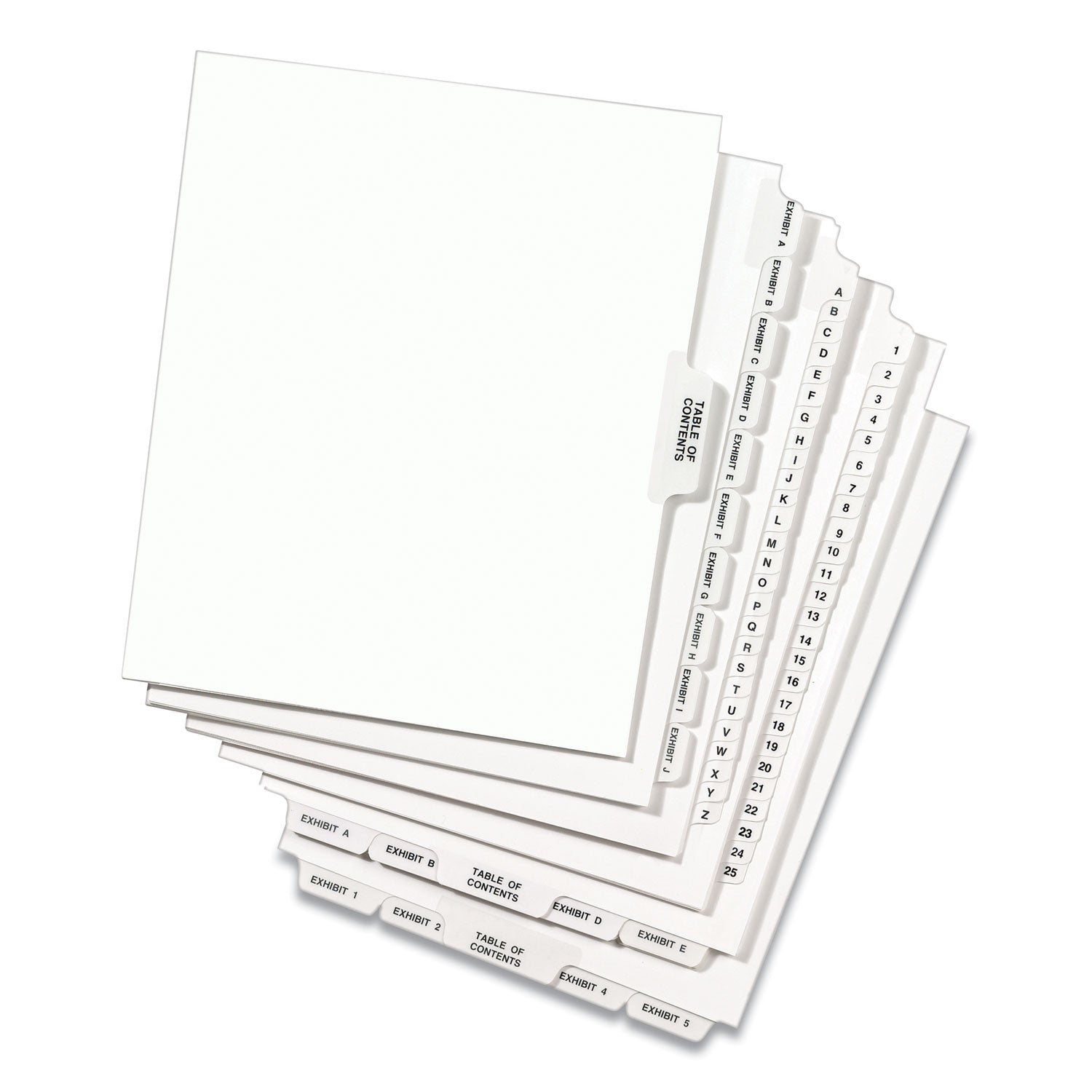 Preprinted Legal Exhibit Side Tab Index Dividers, Avery Style, 10-Tab, 3, 11 x 8.5, White, 25/Pack