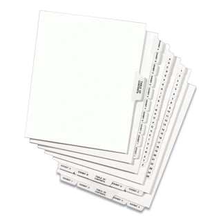 Preprinted Legal Exhibit Side Tab Index Dividers, Avery Style, 10-Tab, 3, 11 x 8.5, White, 25/Pack