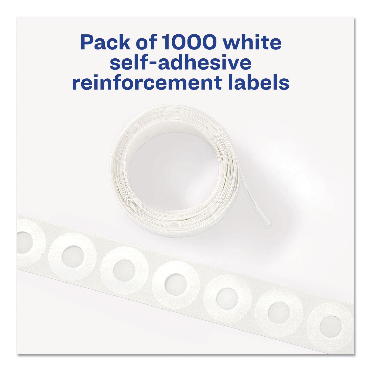 Dispenser Pack Hole Reinforcements, 0.25" Dia, White, 1,000/Pack, (5720) - 