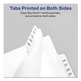 Preprinted Legal Exhibit Side Tab Index Dividers, Allstate Style, 26-Tab, V, 11 x 8.5, White, 25/Pack