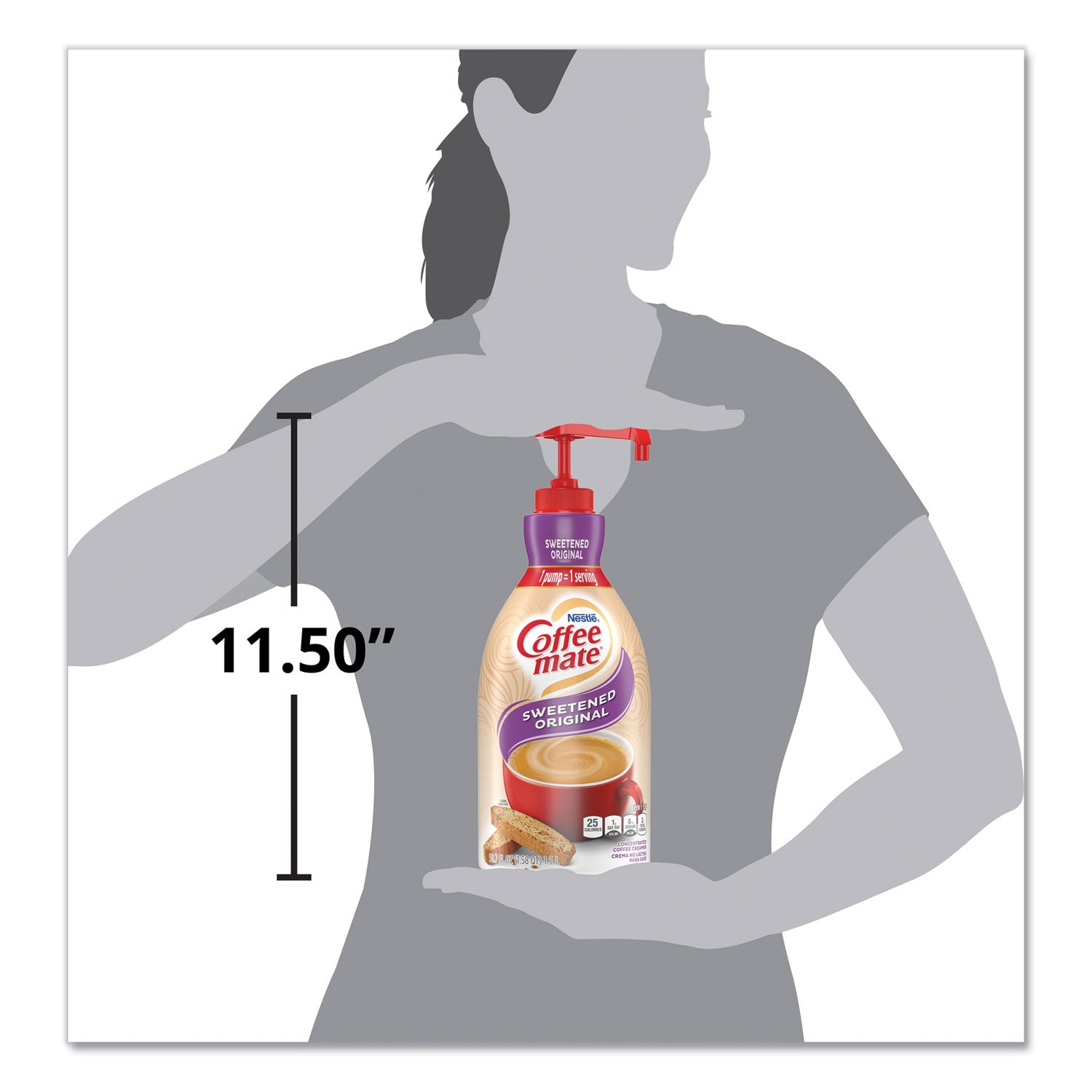 Liquid Coffee Creamer, Sweetened Original, 1.5 Liter Pump Bottle, 2/Carton - 3