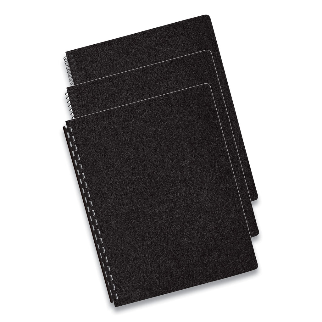 Executive Leather-Like Presentation Cover, Black, 11.25 x 8.75, Unpunched, 50/Pack - 