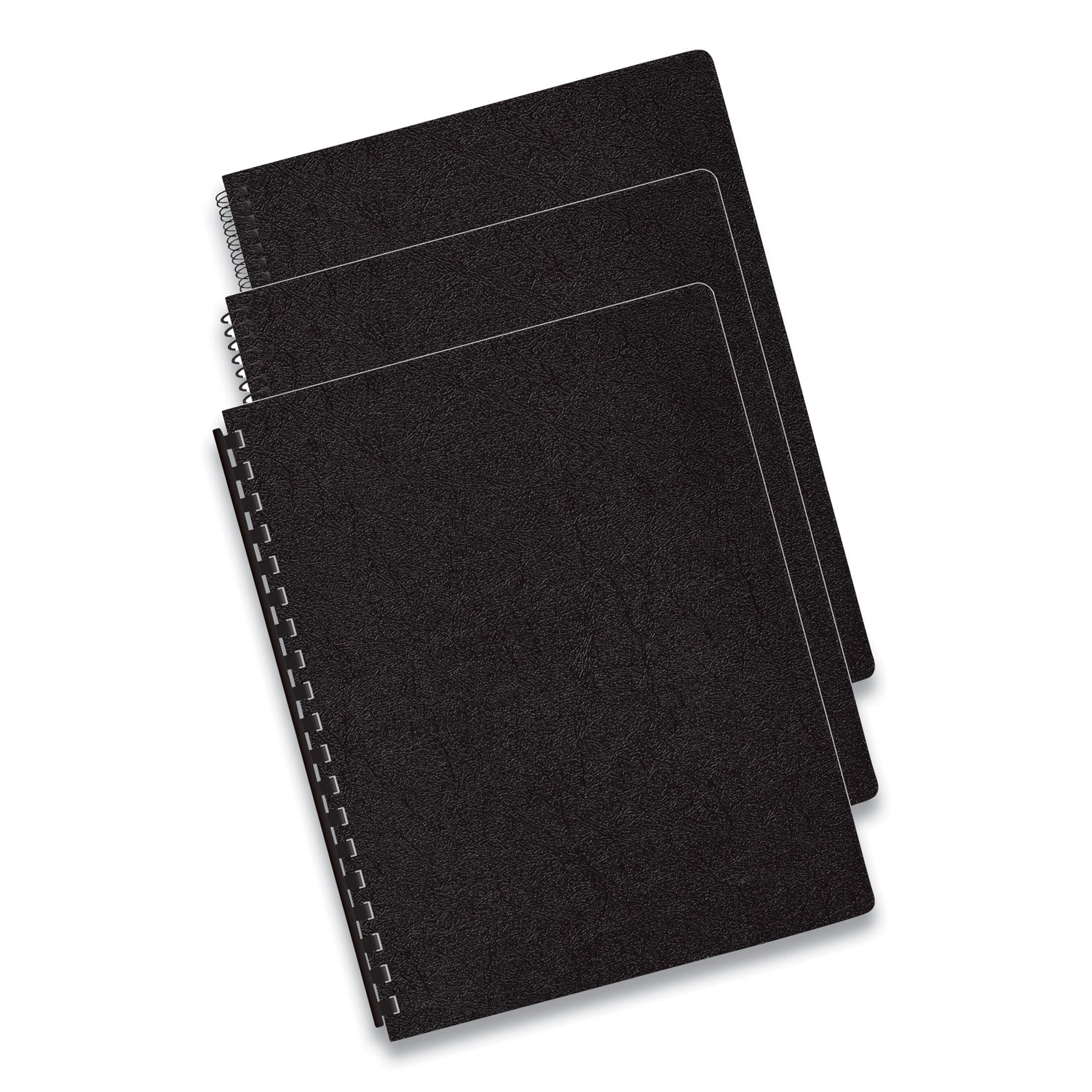 Executive Leather-Like Presentation Cover, Black, 11.25 x 8.75, Unpunched, 50/Pack - 