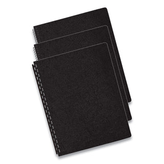Executive Leather-Like Presentation Cover, Black, 11.25 x 8.75, Unpunched, 50/Pack - 