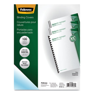 Crystals Transparent Presentation Covers for Binding Systems, Clear, with Square Corners, 11 x 8.5, Unpunched, 100/Pack - 