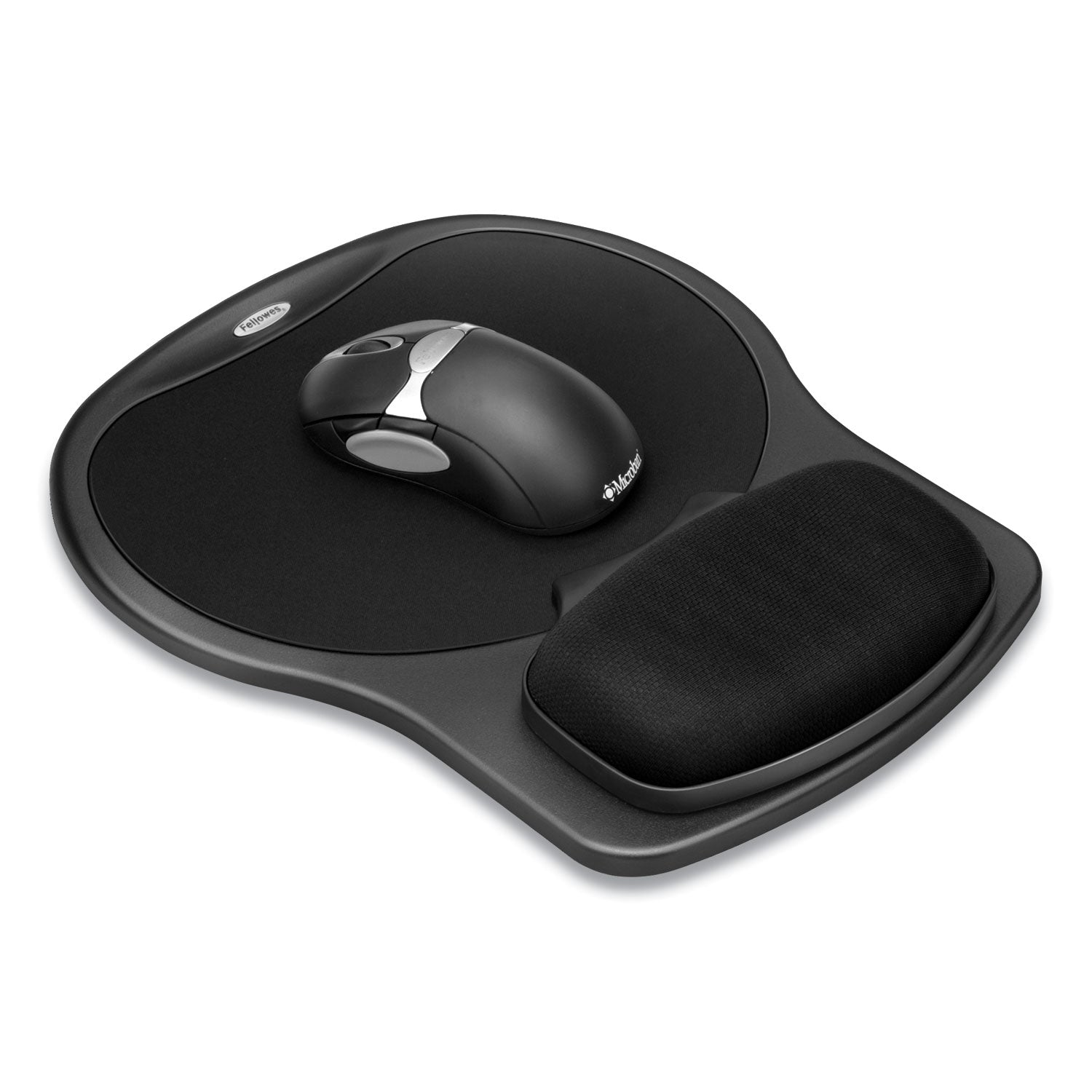 Easy Glide Gel Mouse Pad with Wrist Rest, 10 x 12, Black - 