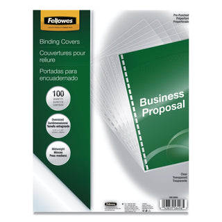 Crystals Transparent Presentation Covers for Binding Systems, Clear, with Round Corners, 11.25 x 8.75, Punched, 100/Pack - 
