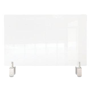 Clear Partition Extender with Attached Clamp, 29 x 3.88 x 18, Thermoplastic Sheeting