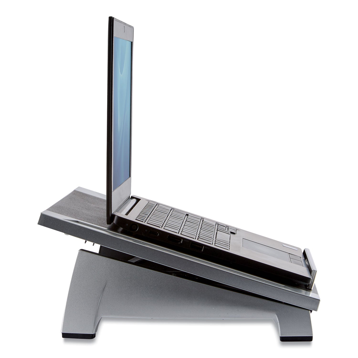 Office Suites Laptop Riser, 15.13" x 11.38" x 4.5" to 6.5", Black/Silver, Supports 10 lbs - 