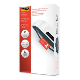 Laminating Pouches, 5 mil, 3.88" x 2.63", Gloss Clear, 25/Pack - 