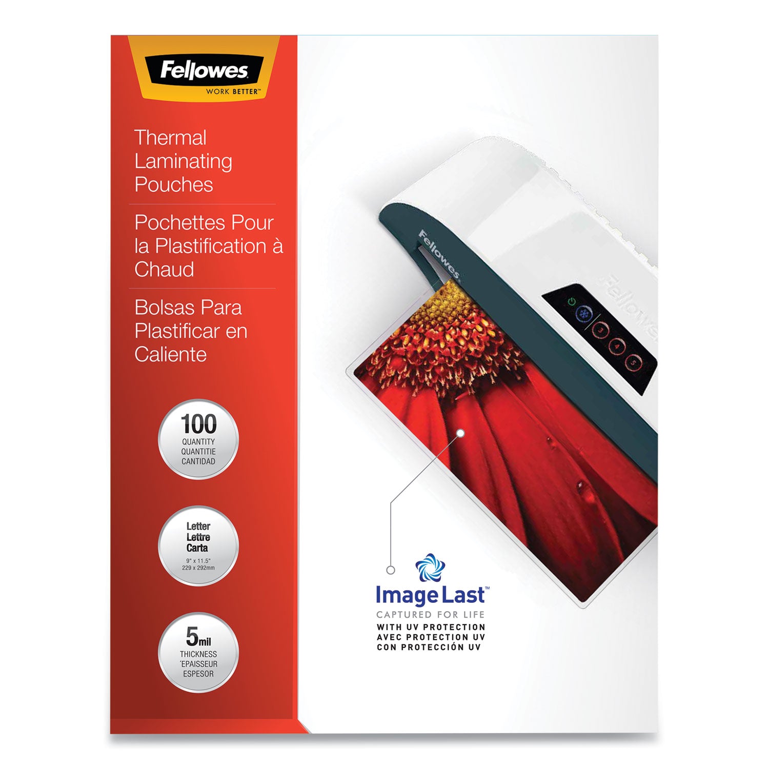 ImageLast Laminating Pouches with UV Protection, 5 mil, 9" x 11.5", Clear, 100/Pack - 