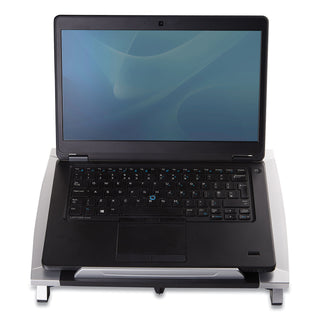 Office Suites Laptop Riser, 15.13" x 11.38" x 4.5" to 6.5", Black/Silver, Supports 10 lbs - 