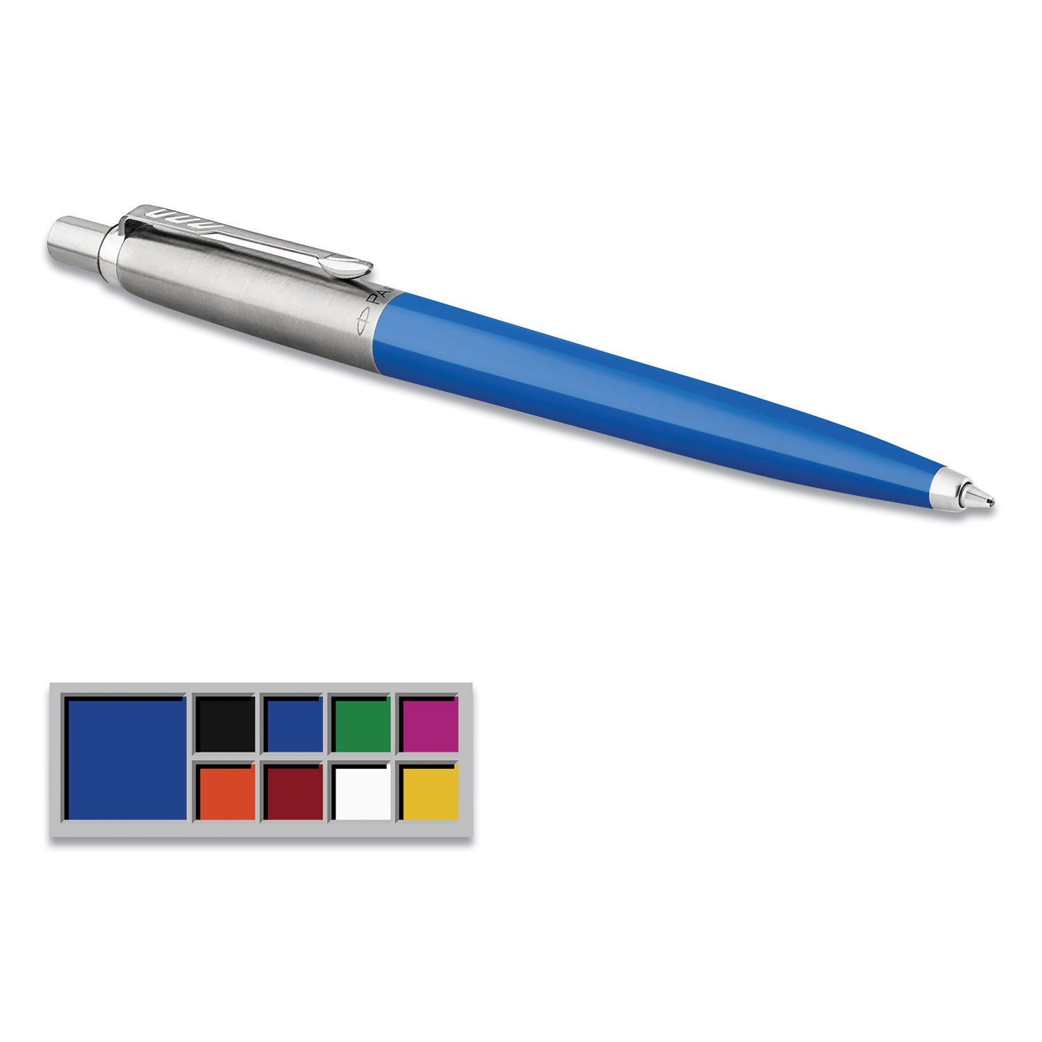 jotter-ballpoint-pen-retractable-medium-07-mm-blue-ink-royal-blue-chrome-barrel_par2076052 - 2