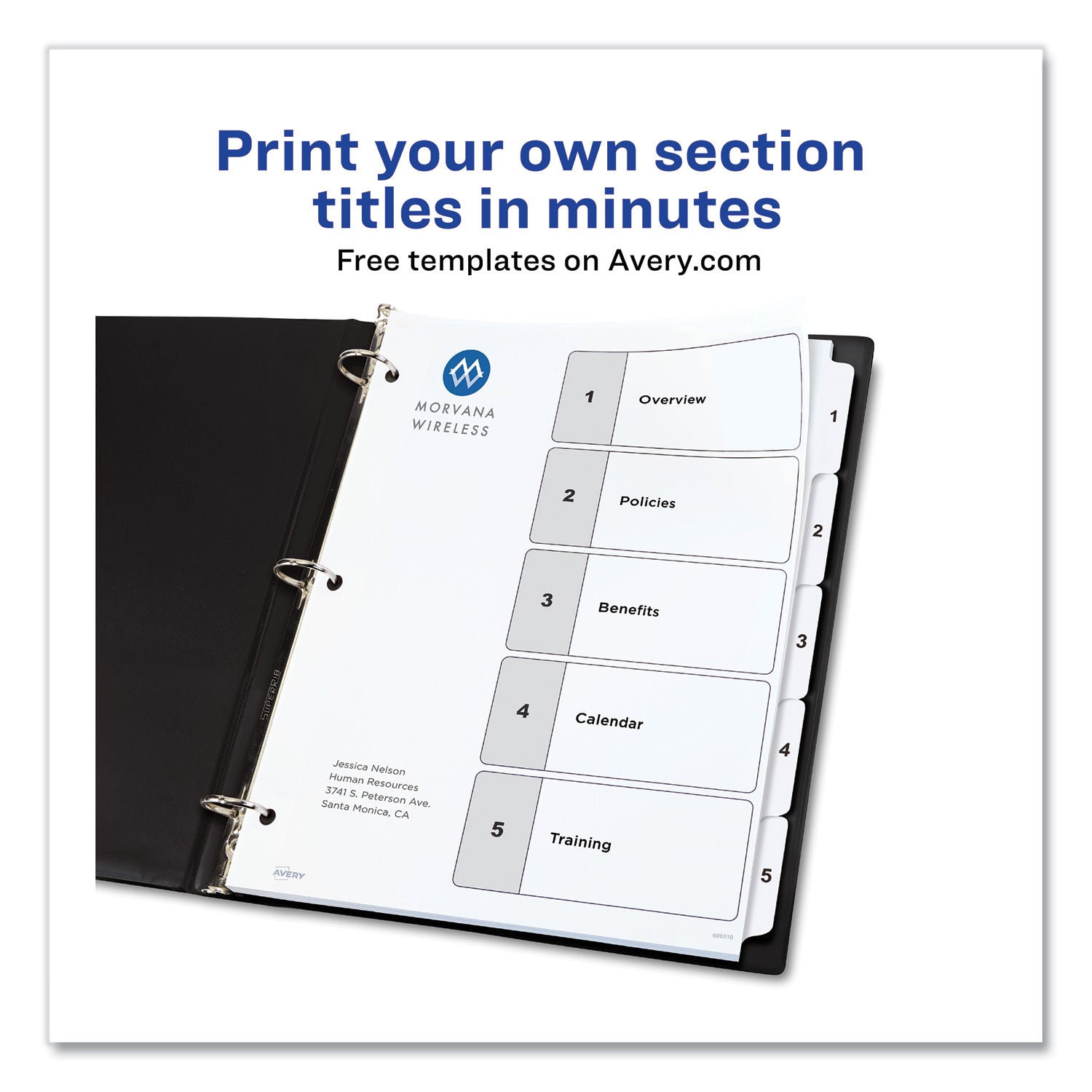 customizable-table-of-contents-ready-index-black-and-white-dividers-5-tab-1-to-5-11-x-85-white-6-sets_ave11821 - 2