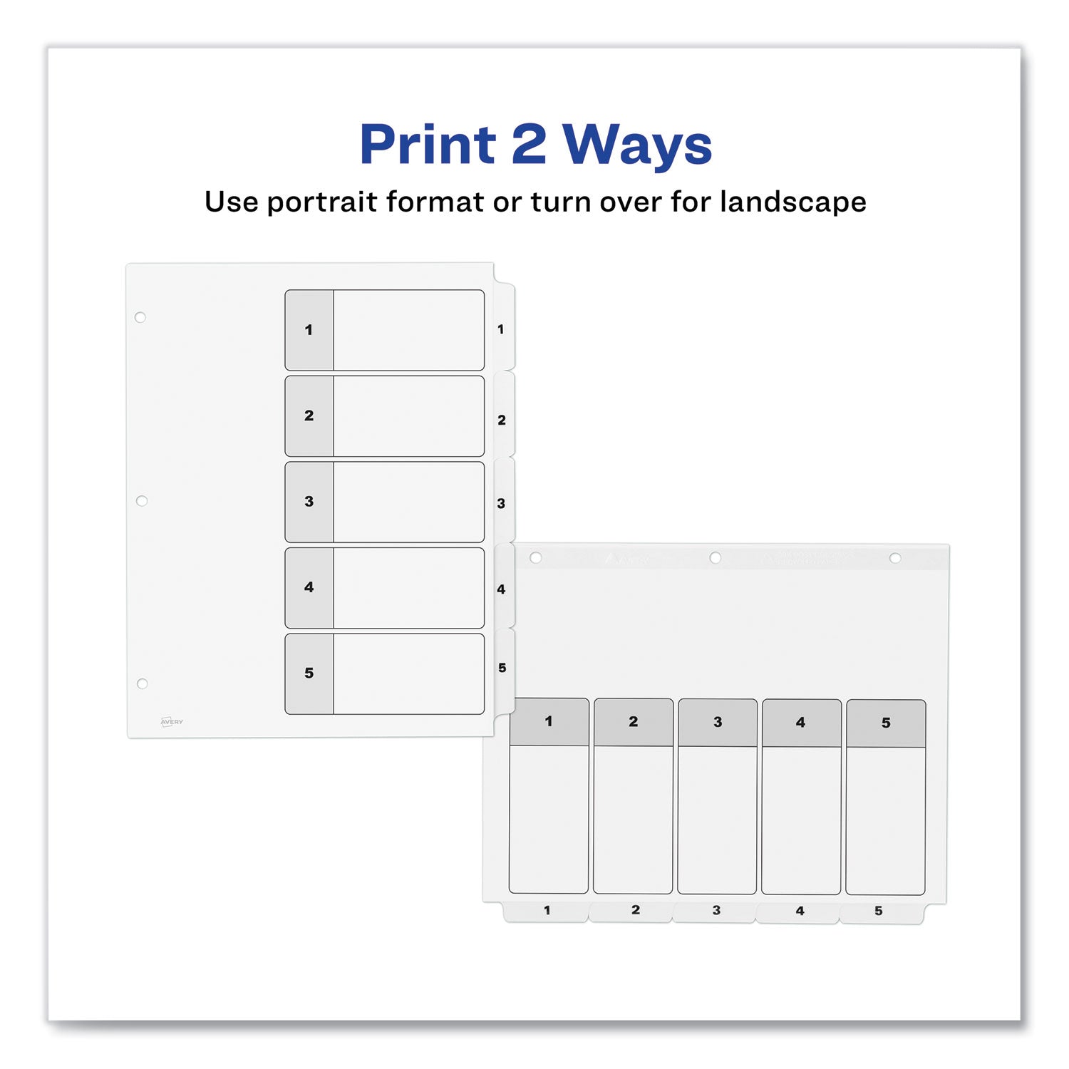 customizable-table-of-contents-ready-index-black-and-white-dividers-5-tab-1-to-5-11-x-85-white-6-sets_ave11821 - 3