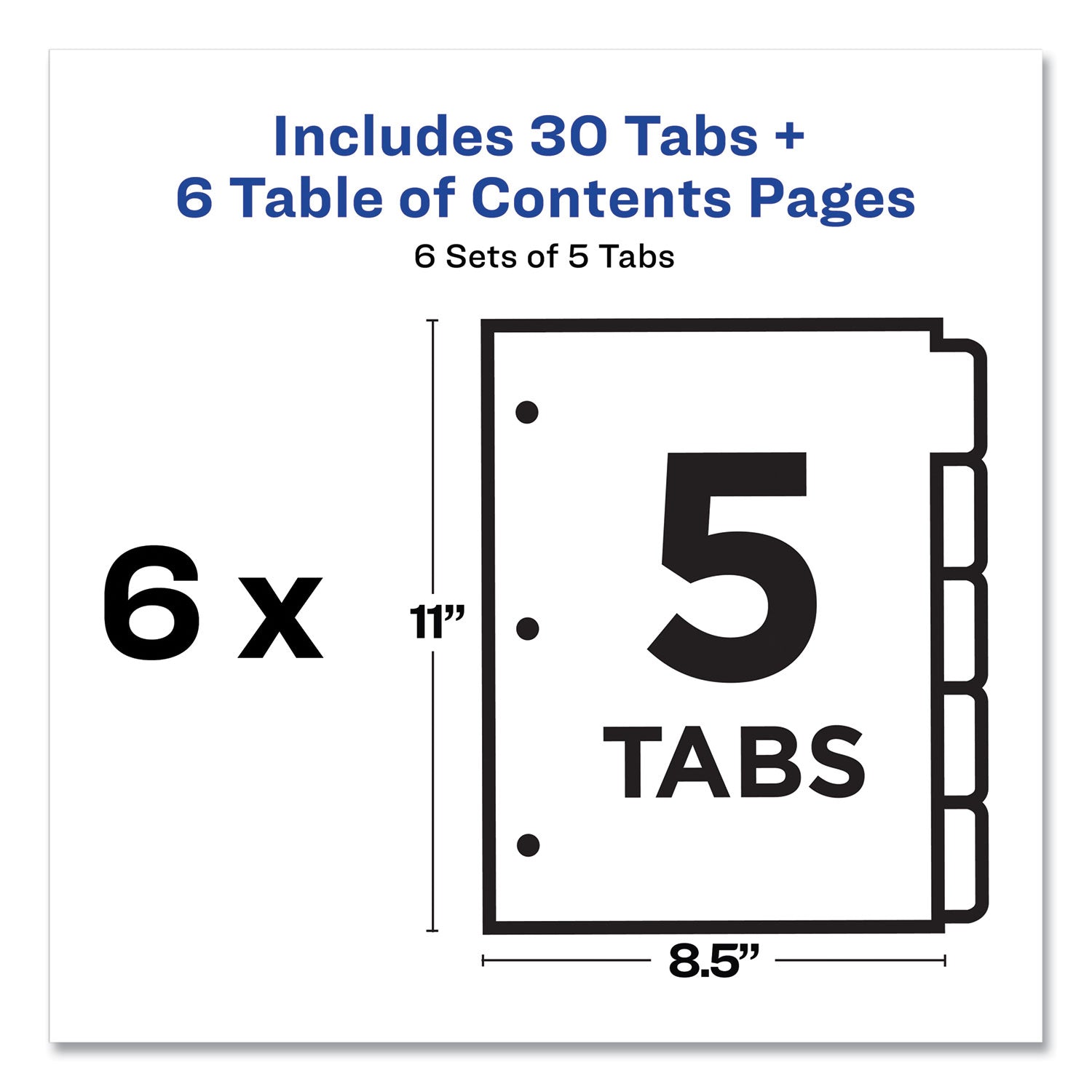 customizable-table-of-contents-ready-index-black-and-white-dividers-5-tab-1-to-5-11-x-85-white-6-sets_ave11821 - 4