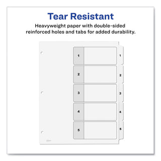 customizable-table-of-contents-ready-index-black-and-white-dividers-5-tab-1-to-5-11-x-85-white-6-sets_ave11821 - 5