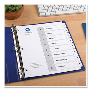 customizable-table-of-contents-ready-index-black-and-white-dividers-8-tab-1-to-8-11-x-85-white-6-sets_ave11822 - 2