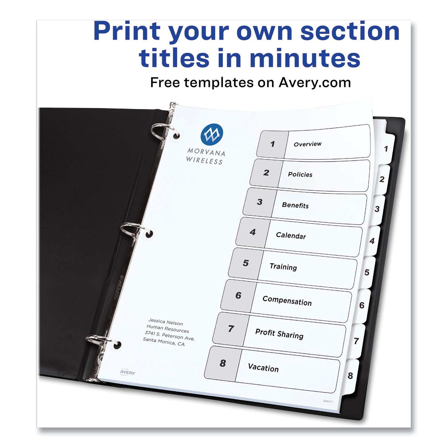 customizable-table-of-contents-ready-index-black-and-white-dividers-8-tab-1-to-8-11-x-85-white-6-sets_ave11822 - 3