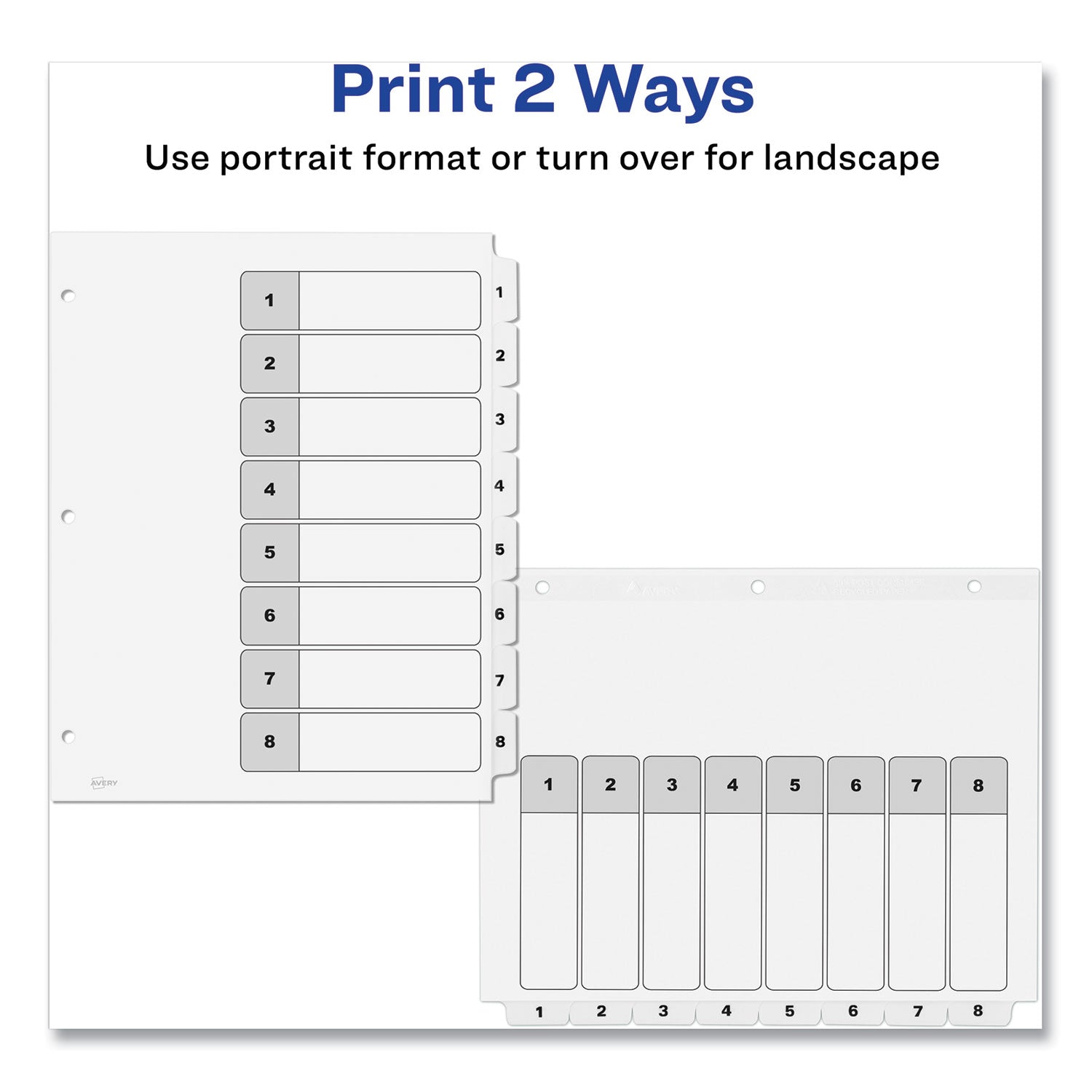 customizable-table-of-contents-ready-index-black-and-white-dividers-8-tab-1-to-8-11-x-85-white-6-sets_ave11822 - 4