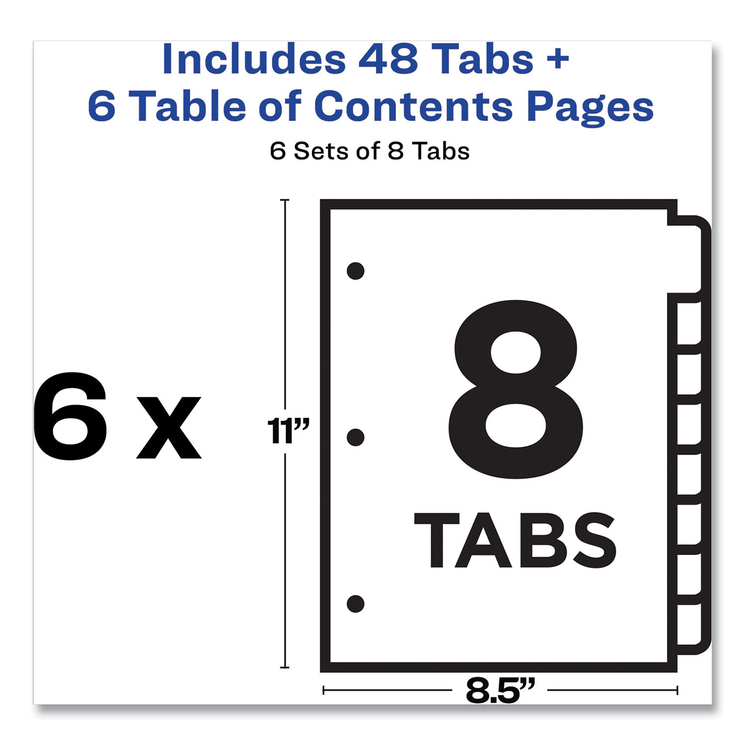 customizable-table-of-contents-ready-index-black-and-white-dividers-8-tab-1-to-8-11-x-85-white-6-sets_ave11822 - 5