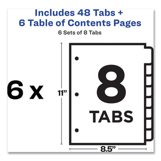 customizable-table-of-contents-ready-index-black-and-white-dividers-8-tab-1-to-8-11-x-85-white-6-sets_ave11822 - 5