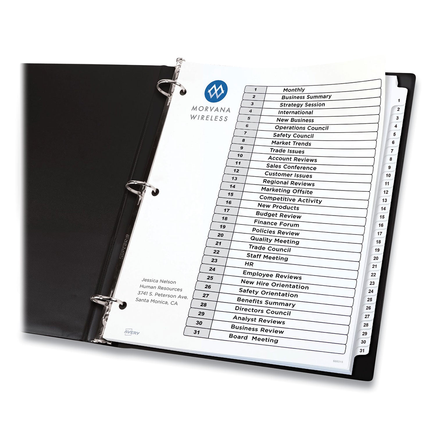 customizable-table-of-contents-ready-index-black-and-white-dividers-31-tab-1-to-31-11-x-85-white-6-sets_ave11827 - 5