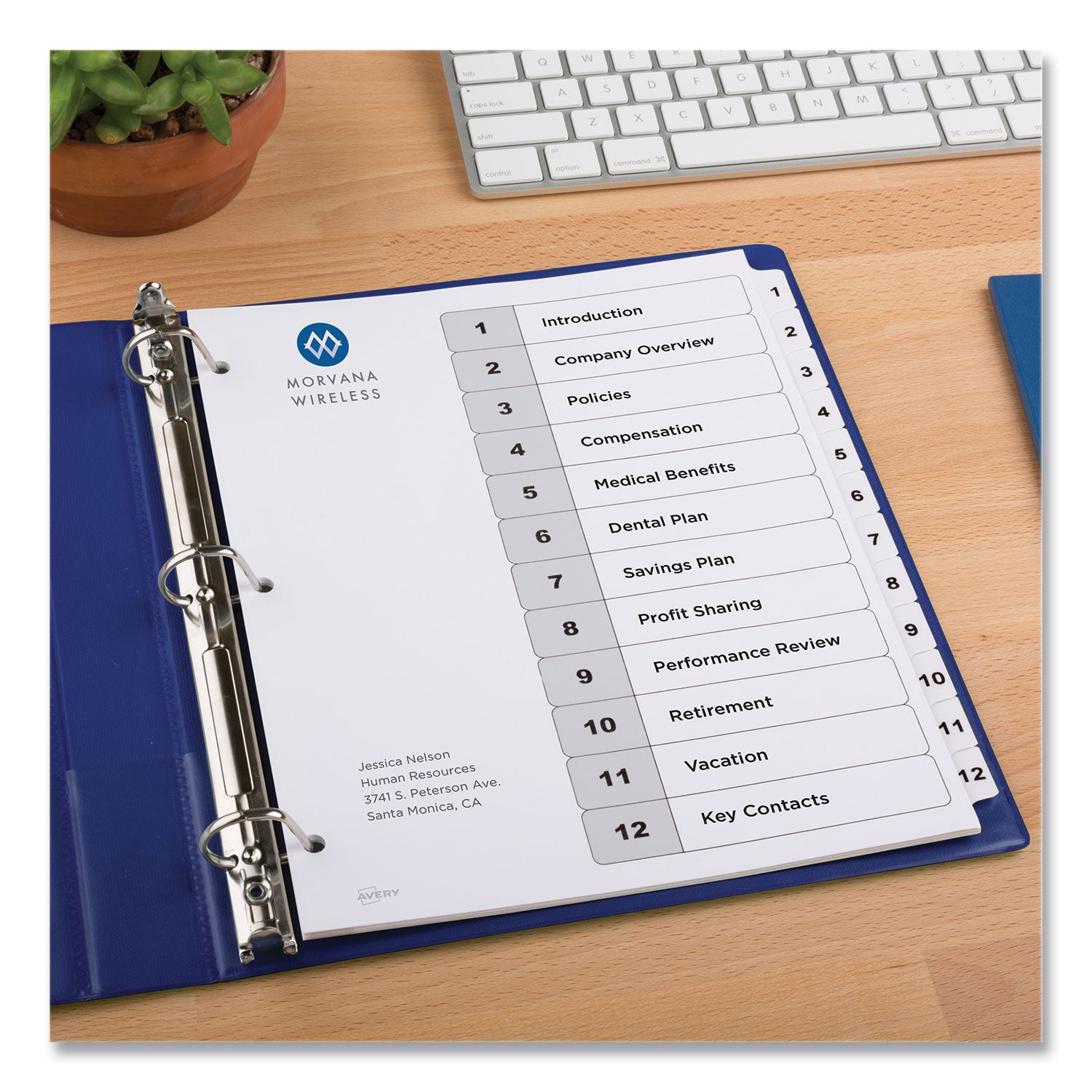 customizable-table-of-contents-ready-index-black-and-white-dividers-12-tab-1-to-12-11-x-85-white-6-sets_ave11824 - 2