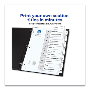 customizable-table-of-contents-ready-index-black-and-white-dividers-12-tab-1-to-12-11-x-85-white-6-sets_ave11824 - 3