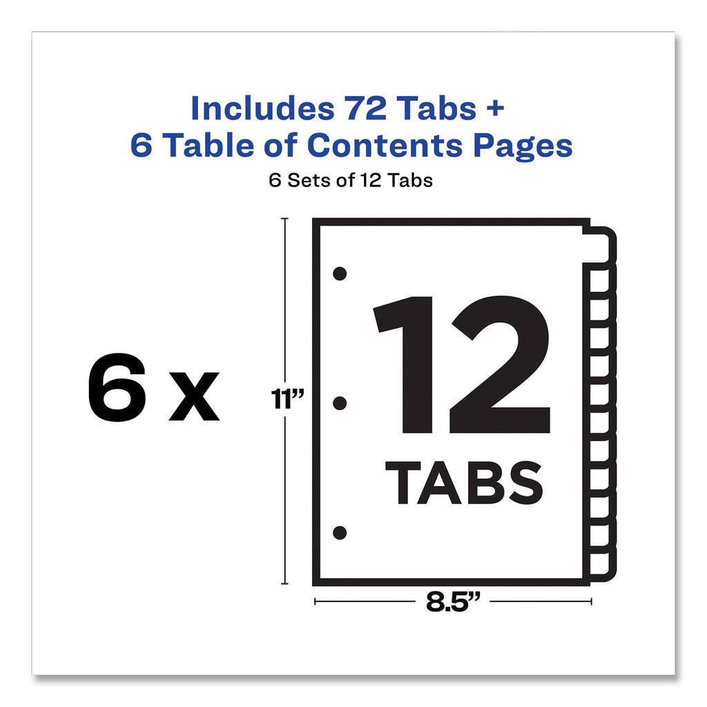 customizable-table-of-contents-ready-index-black-and-white-dividers-12-tab-1-to-12-11-x-85-white-6-sets_ave11824 - 5