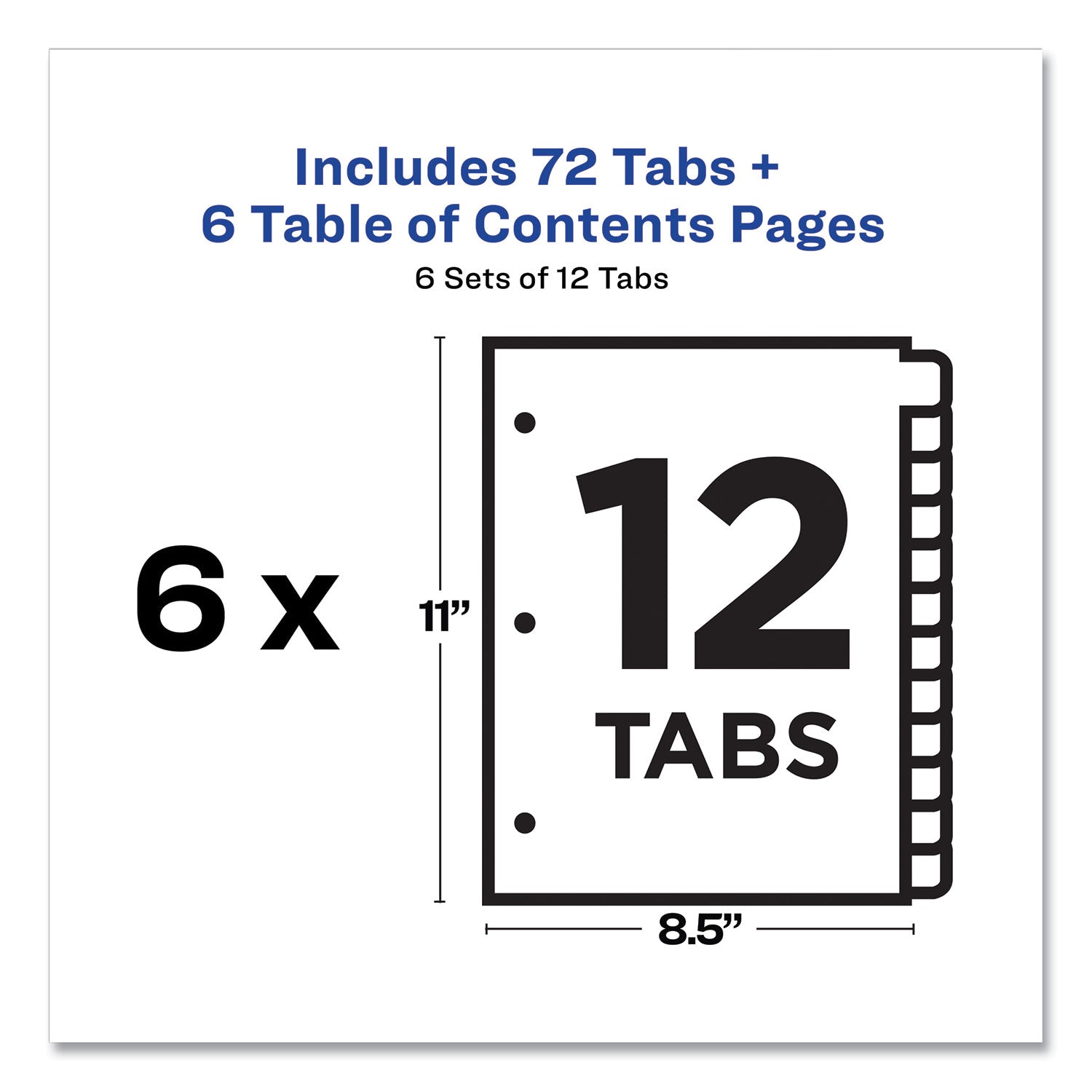 customizable-table-of-contents-ready-index-black-and-white-dividers-12-tab-1-to-12-11-x-85-white-6-sets_ave11824 - 5