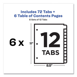 customizable-table-of-contents-ready-index-black-and-white-dividers-12-tab-1-to-12-11-x-85-white-6-sets_ave11824 - 5