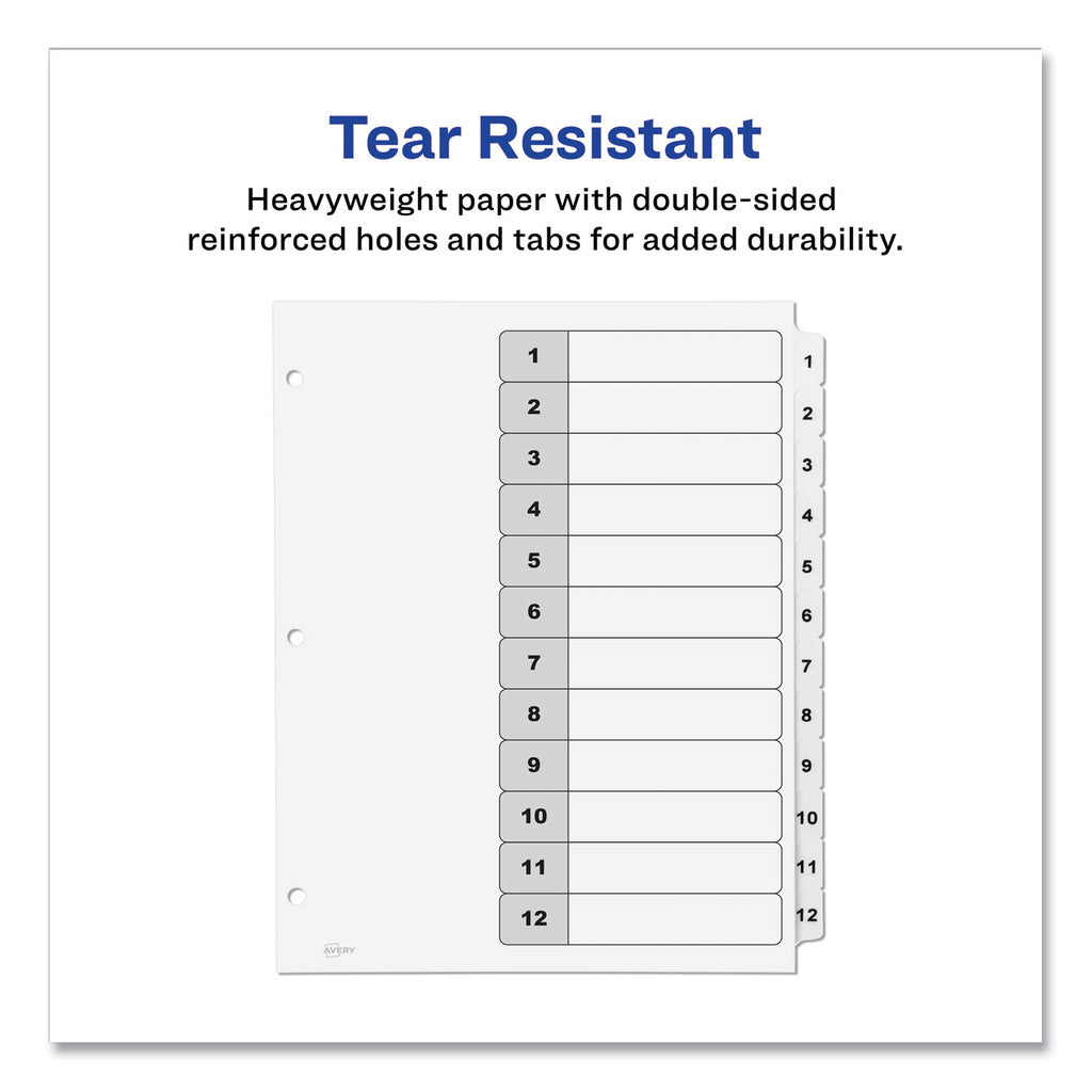 customizable-table-of-contents-ready-index-black-and-white-dividers-12-tab-1-to-12-11-x-85-white-6-sets_ave11824 - 6