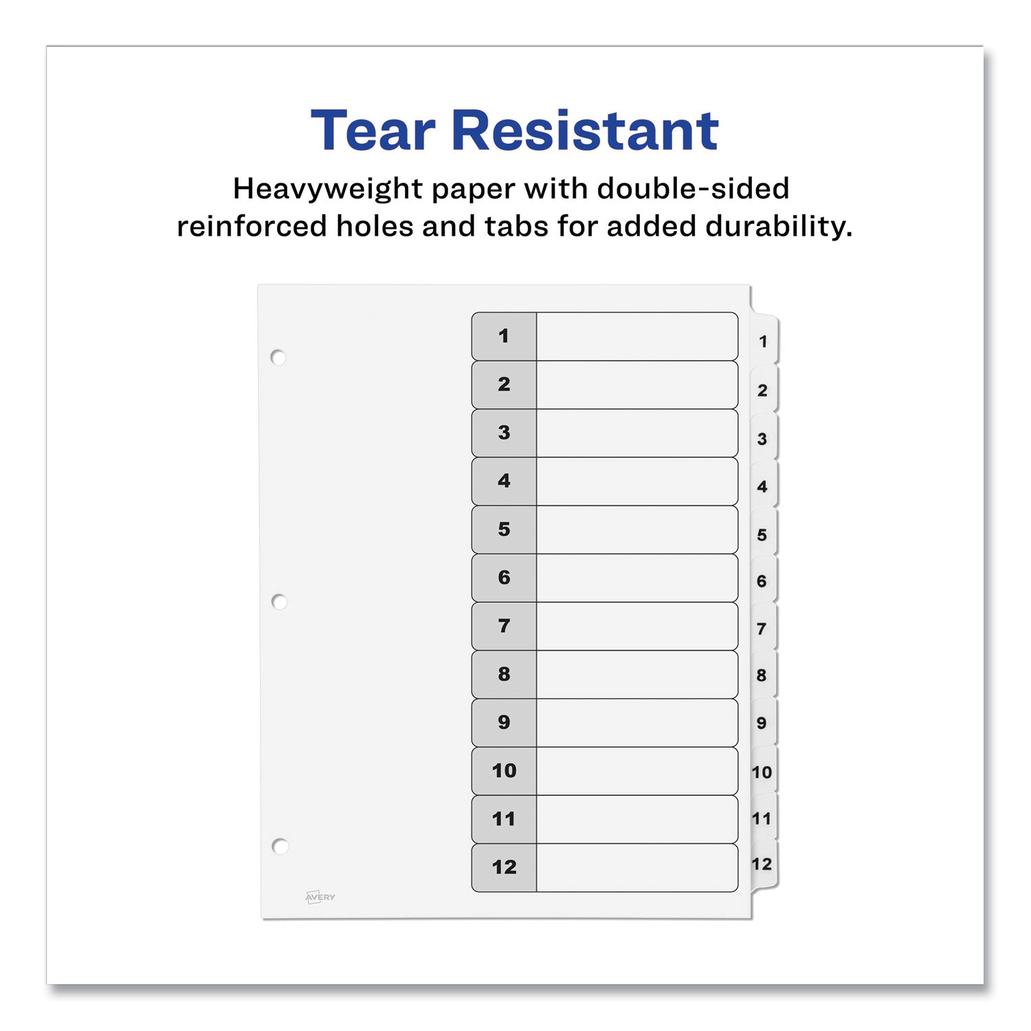 customizable-table-of-contents-ready-index-black-and-white-dividers-12-tab-1-to-12-11-x-85-white-6-sets_ave11824 - 6