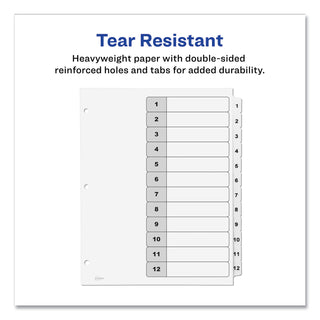 customizable-table-of-contents-ready-index-black-and-white-dividers-12-tab-1-to-12-11-x-85-white-6-sets_ave11824 - 6